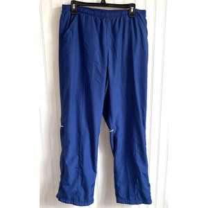 Nike Womens Large‎ Blue Track Jogging Pants Reflective Pockets Elastic Waist